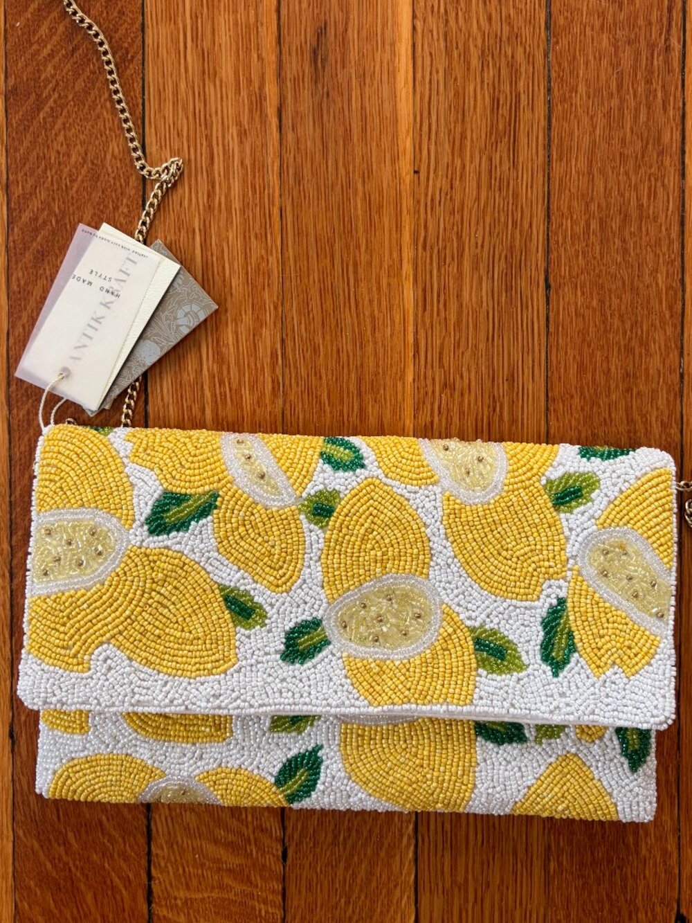 Antik Kraft Beaded Lemon Clutch (NWT)